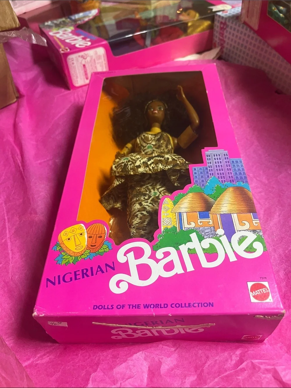 vintage 1989 Nigerian Barbie from Mattel’s Dolls of the World Collection NRFB